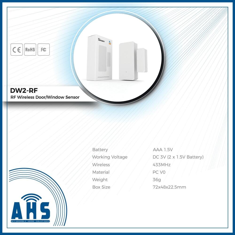 SONOFF DW2 RF Wireless Door Window Sensor SONOFF DW2 RF Wireless Door / Window Sensor