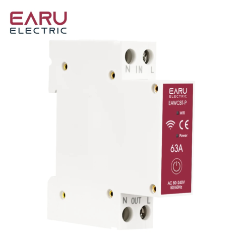 EARU 1P Tuya WiFi MCB Smart Circuit Breaker 63A