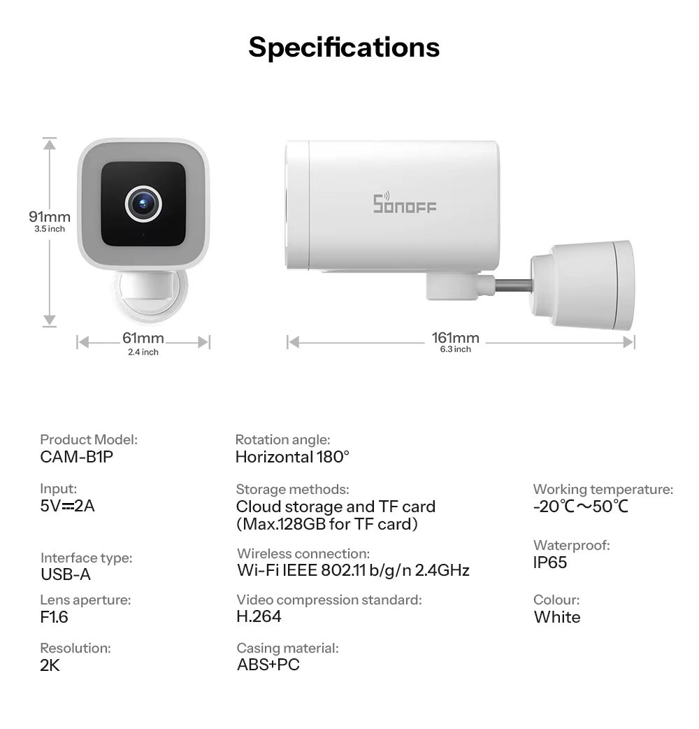 SONOFF CAM-B1P_5 SONOFF Outdoor Smart Security Camera CAM-B1P