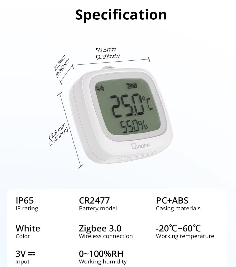 SONOFF SNZB-02WD IP65 Zigbee LCD Smart Temperature Humidity Sensor_8 SONOFF Zigbee LCD Smart Temperature Humidity Sensor SNZB-02WD