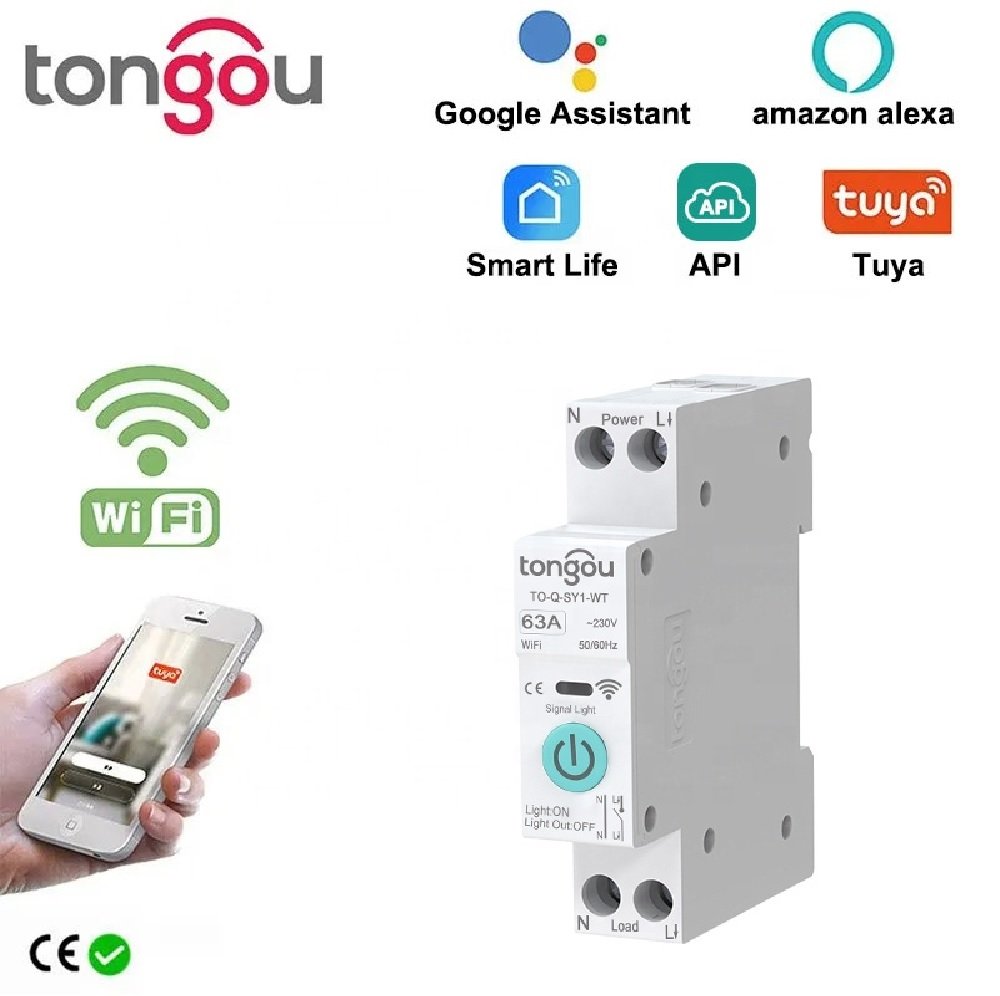 tongou 1p TO-Q-SY1-JWT smart circuit breaker_4 Tuya DC WiFi Smart Circuit Breaker