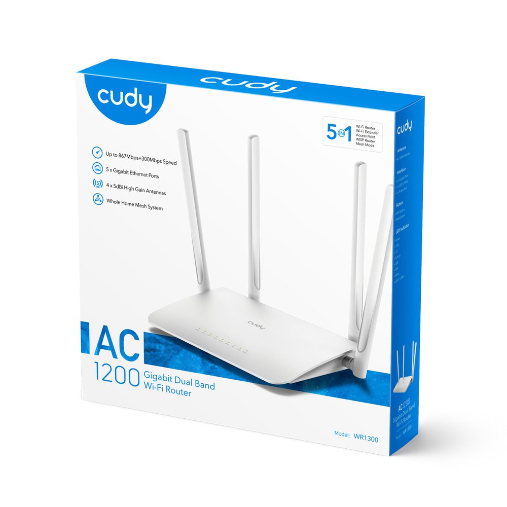 CUDY AC1200 Gigabit Mesh WiFi Router