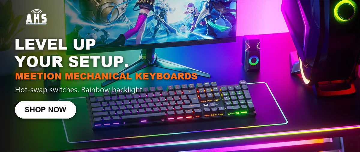MeeTion Rainbow Hot-Swap Mechanical Keyboard AHS Lebanon smart home solutions